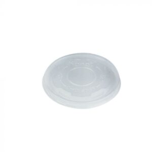 KR 5 oz Translucent Plastic Flat Lid With Vent For Cold/Hot Paper Food Containers - 1 case (1000 piece)