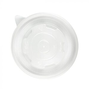 16 oz Translucent Plastic Flat Lid With Pin Hole For Cold/Hot Paper Food Containers - 1000/Case