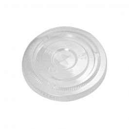 12-24 oz Clear Plastic Flat Lid With X-Slot For PET Cups (98mm) - 1 case (1000 piece)