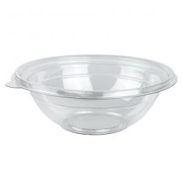 24 oz Clear 7" Premium PET Plastic Salad Bowl - 1 case (300 piece) (For lid use #5418001)