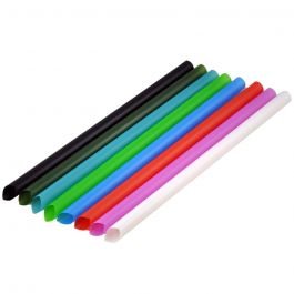 7.75" Colossal (11mm) Assorted Color Film-Wrapped Plastic Straw - 1 case (2000 piece)