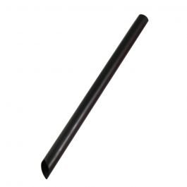 8.7" Colossal (11mm) Black Film-Wrapped Plastic Straw, #110820 - 1 case (2000 piece)