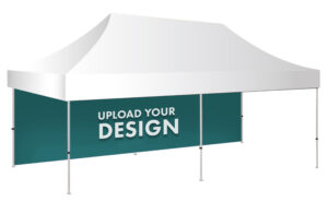 10 x 20 Pop Up Canopy Backwall, Single or Double Sided Custom Printing - Full Color