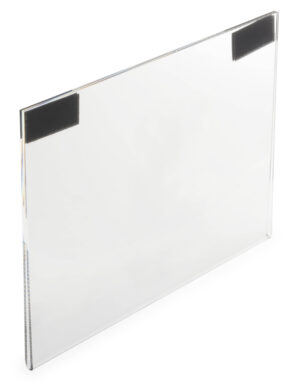 11 x 8.5 Sign Holder with Hook and Loop Fasteners for Display Boards - Clear