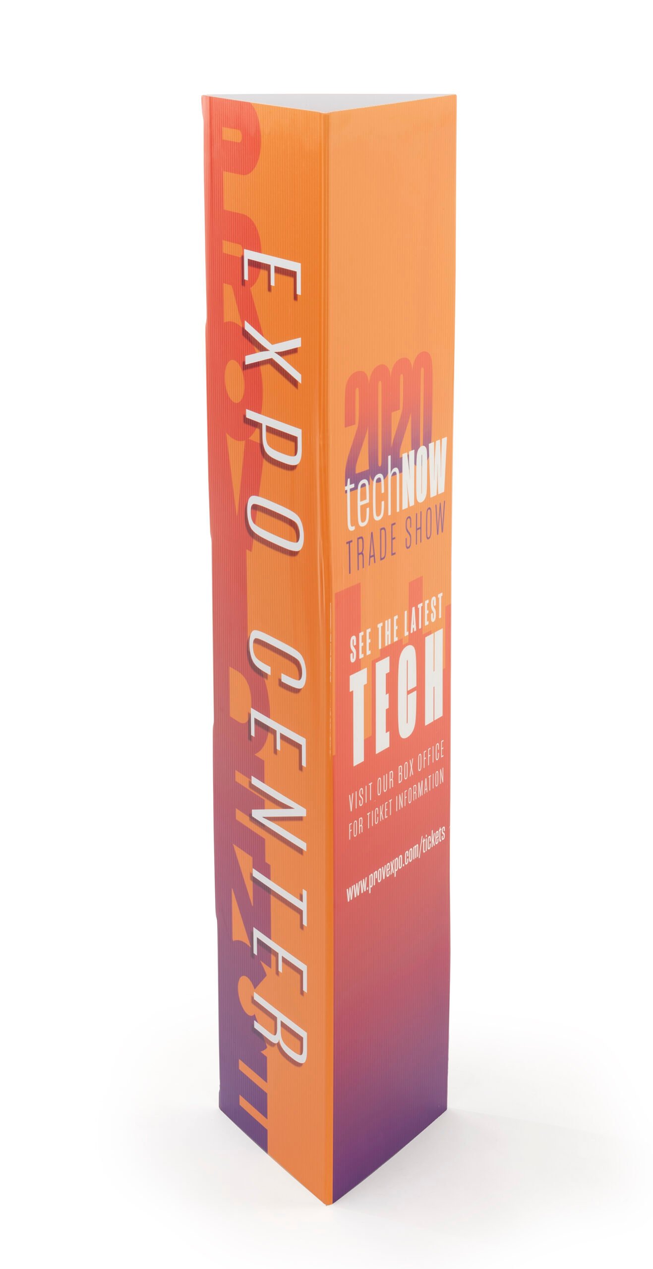 11.5 x 52 Coroplast® Bollard Sign Cover w/ 3-Sided Full-Color Custom Graphics