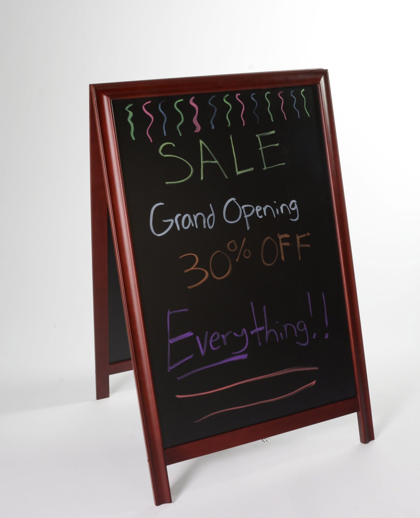 24 x 36 Write-On Board A-Frame, Wet u0026 Dry Erase, Double Sided, Wood Frame - Black