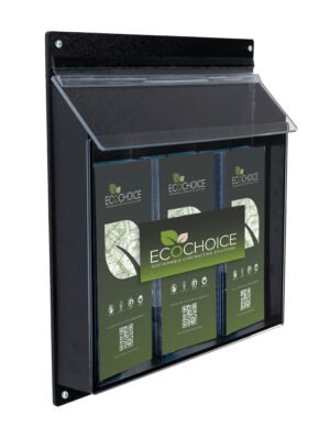 3-Pocket Outdoor Acrylic Brochure Wall Rack, Custom Printed, Clear - Multiple Sizes