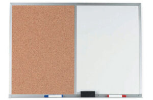 36 x 24 Combination Cork u0026 White Dry Erase Board - Silver
