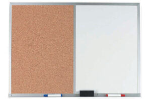 36 x 24 Combination Cork u0026 White Dry Erase Board - Silver