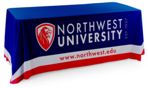 4', 6', or 8' Fabric Table Cloth, Open or Closed Back - Full Color Custom Printing