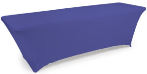4', 6' or 8' Spandex Table Cloth, Stretch Fit Design w/ Open Back - Solid Color