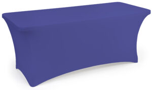 4', 6' or 8' Spandex Table Cloth, Stretch Fit Design w/ Open Back - Solid Color