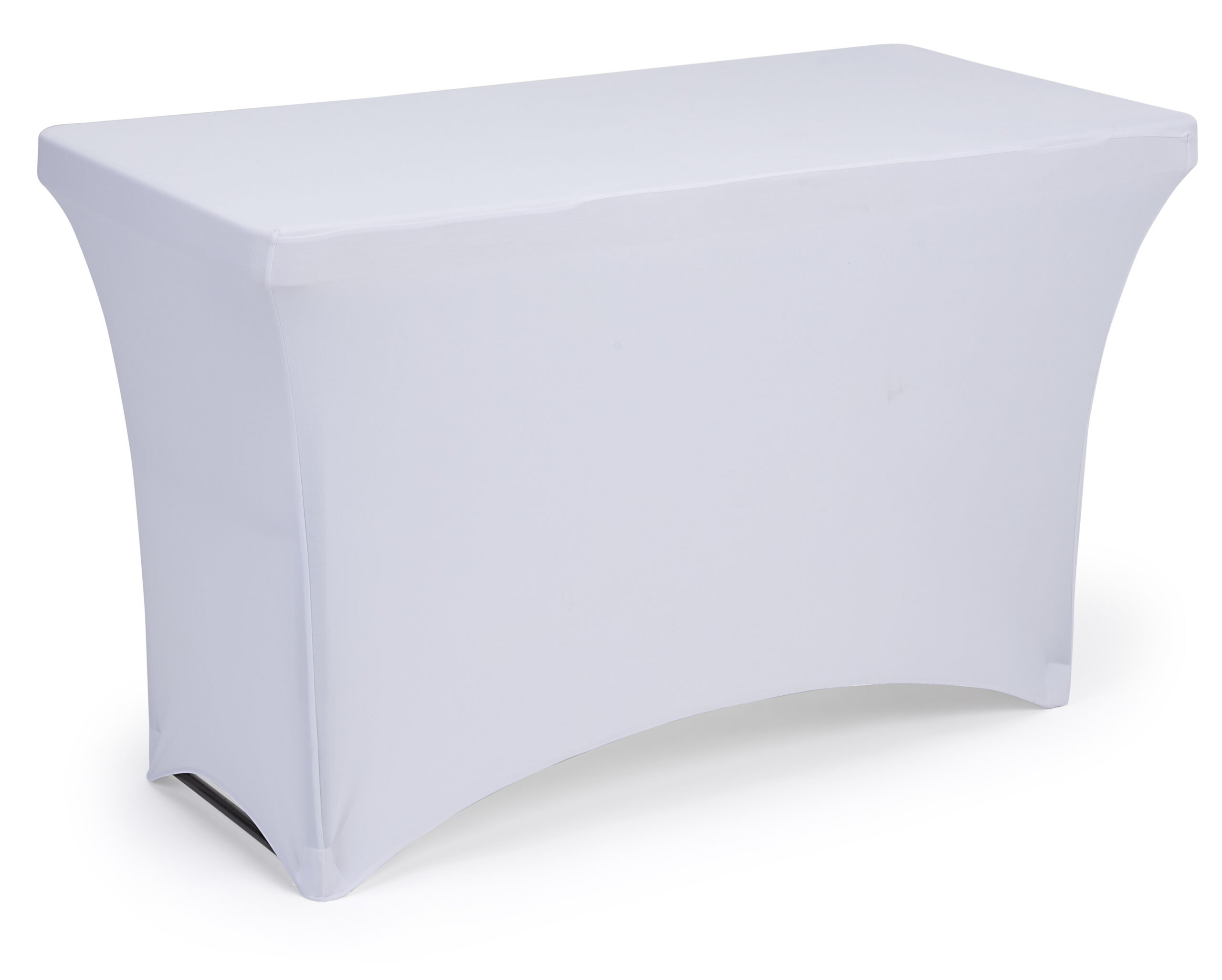 4', 6' or 8' Spandex Table Cloth, Stretch Fit Design w/ Open Back - Solid Color