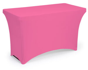 4', 6' or 8' Spandex Table Cloth, Stretch Fit Design w/ Open Back - Solid Color