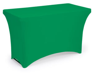 4', 6' or 8' Spandex Table Cloth, Stretch Fit Design w/ Open Back - Solid Color