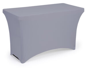 4', 6' or 8' Spandex Table Cloth, Stretch Fit Design w/ Open Back - Solid Color