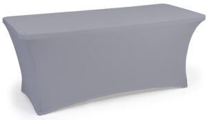 4', 6' or 8' Spandex Table Cloth, Stretch Fit Design w/ Zippered Back - Solid Color