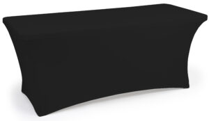 4', 6' or 8' Spandex Table Cloth, Stretch Fit Design w/ Zippered Back - Solid Color