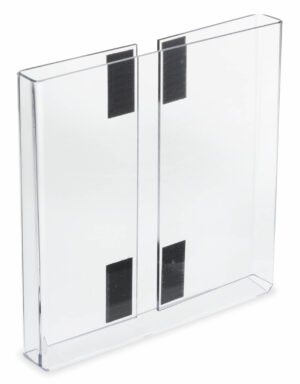 4 x 7 Brochure Holder with Hook and Loop Fasteners for Display Boards - Clear