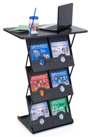 40” Tall Portable Counter with 6 Literature Pockets