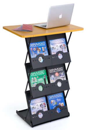 40” Tall Portable Counter with 6 Literature Pockets