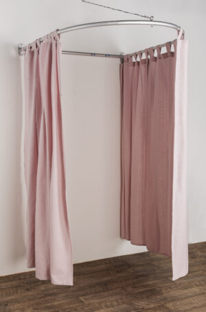 48 x 60 x 84.5 Aluminum Dressing Room Frame, Portable, Floor Standing - Silver