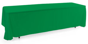 6' or 8' Polyester Table Cloth, Open Back - Solid Color