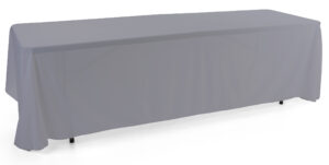 6' or 8' Polyester Table Cloth, Open Back - Solid Color