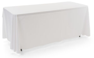 6' or 8' Polyester Table Cloth, Open Back - Solid Color