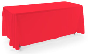 6' or 8' Polyester Table Cloth, Open Back - Solid Color