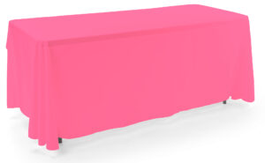 6' or 8' Polyester Table Cloth, Open Back - Solid Color