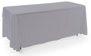 6' or 8' Polyester Table Cloth, Open Back - Solid Color