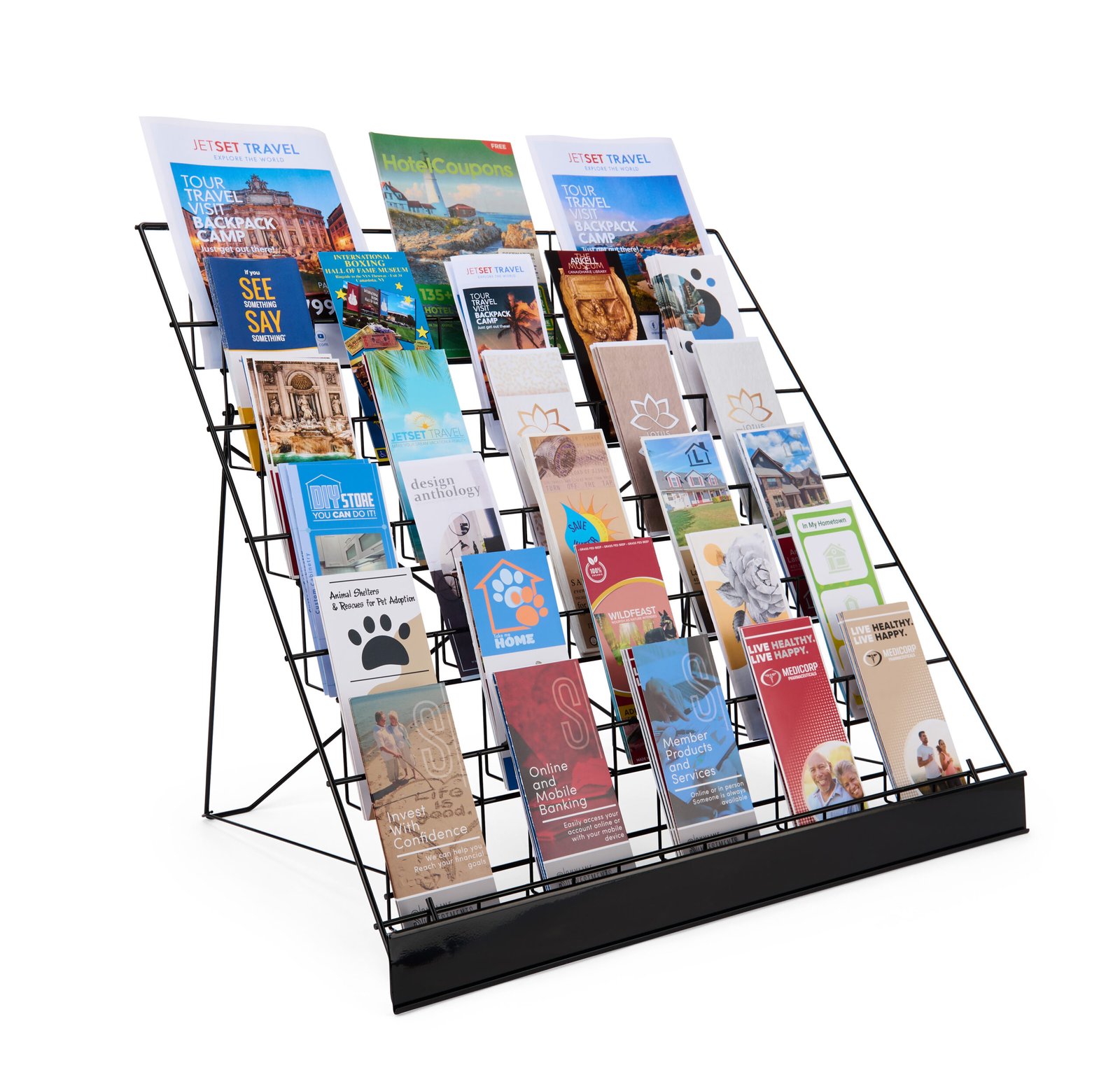 6-Tiered Wire Literature Rack, 4/8.5