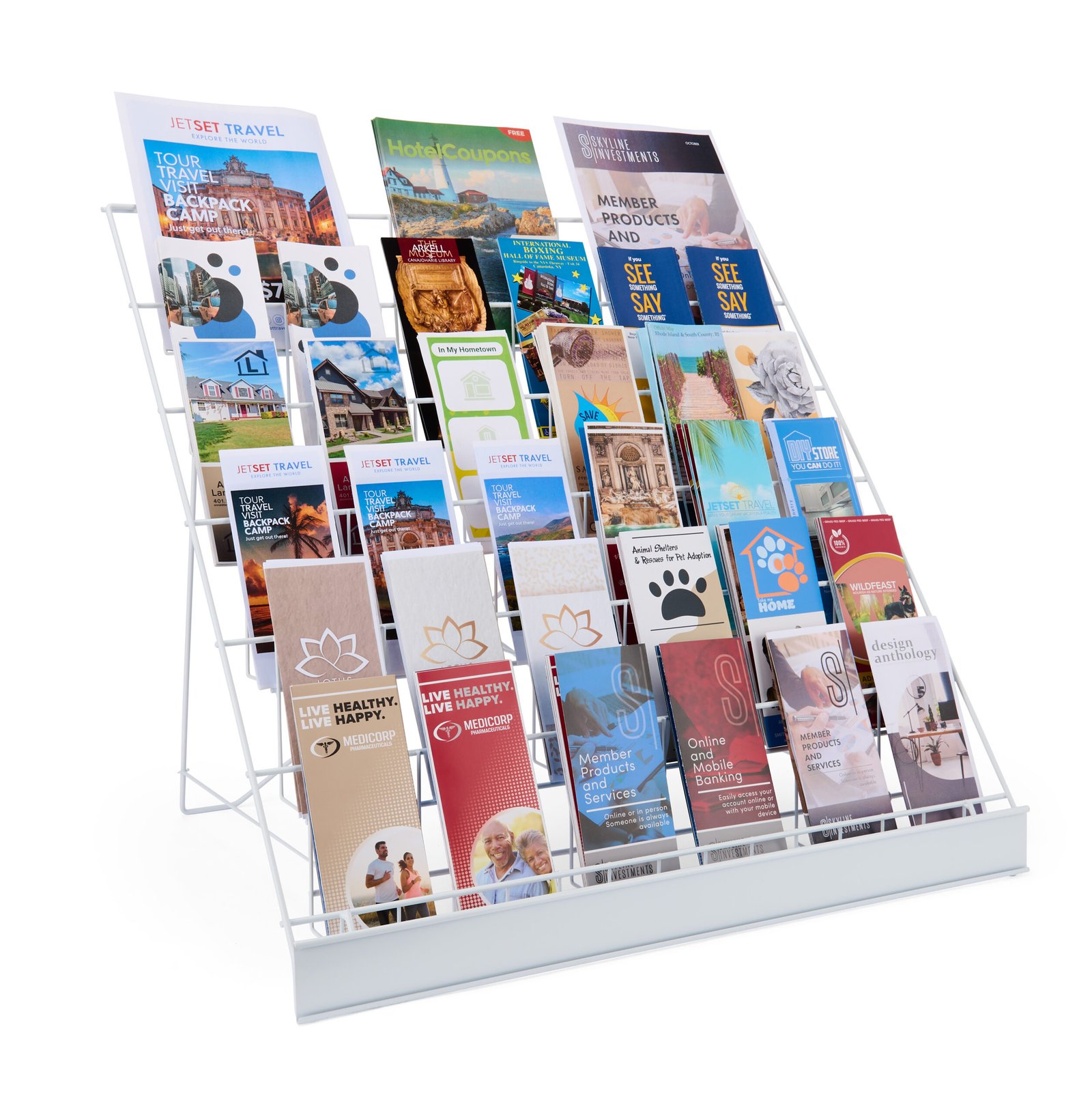 6-Tiered Wire Literature Rack, 4/8.5