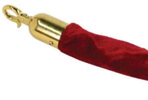 6.5' Velvet Stanchion Rope with Brass Clasps - Burgundy