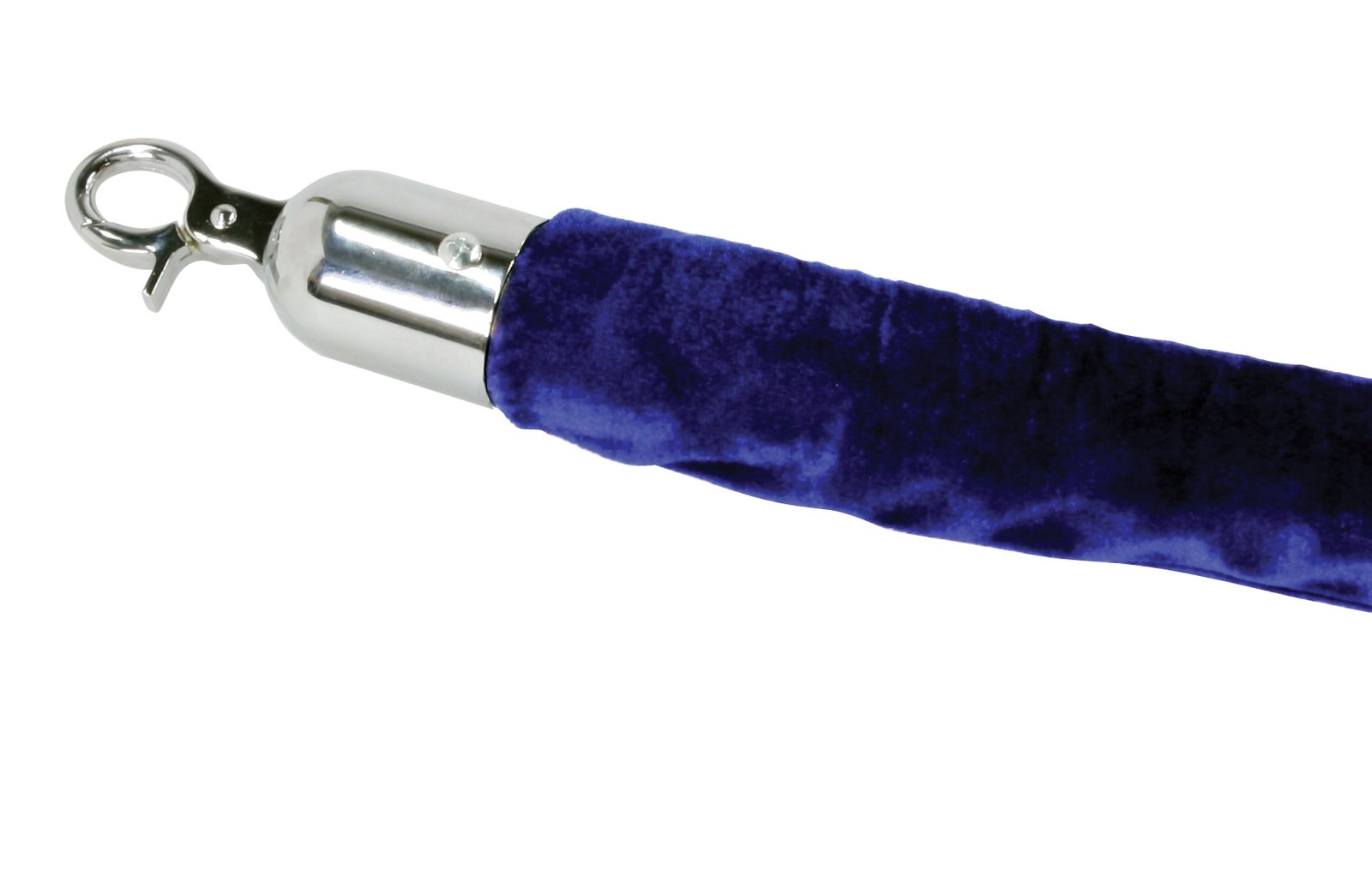 6.5' Velvet Stanchion Rope with Chrome Clasps - Black