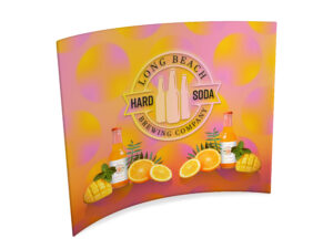 9.5' Trade Show Curved Backdrop for Floor, Custom Printing, Stretch Fabric, Portable