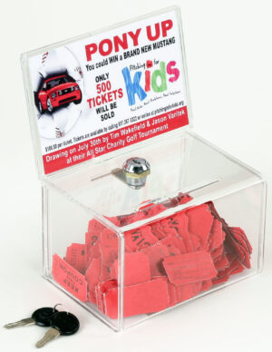 Acrylic Ballot Box with Lock u0026 6 x 4 Header - Black