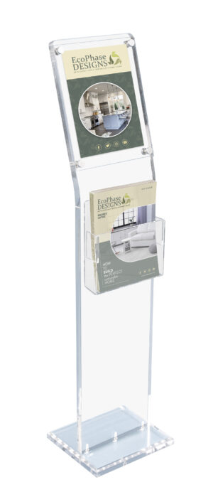 Acrylic Menu Stand, Sign Holder, Literature Pockets - Clear