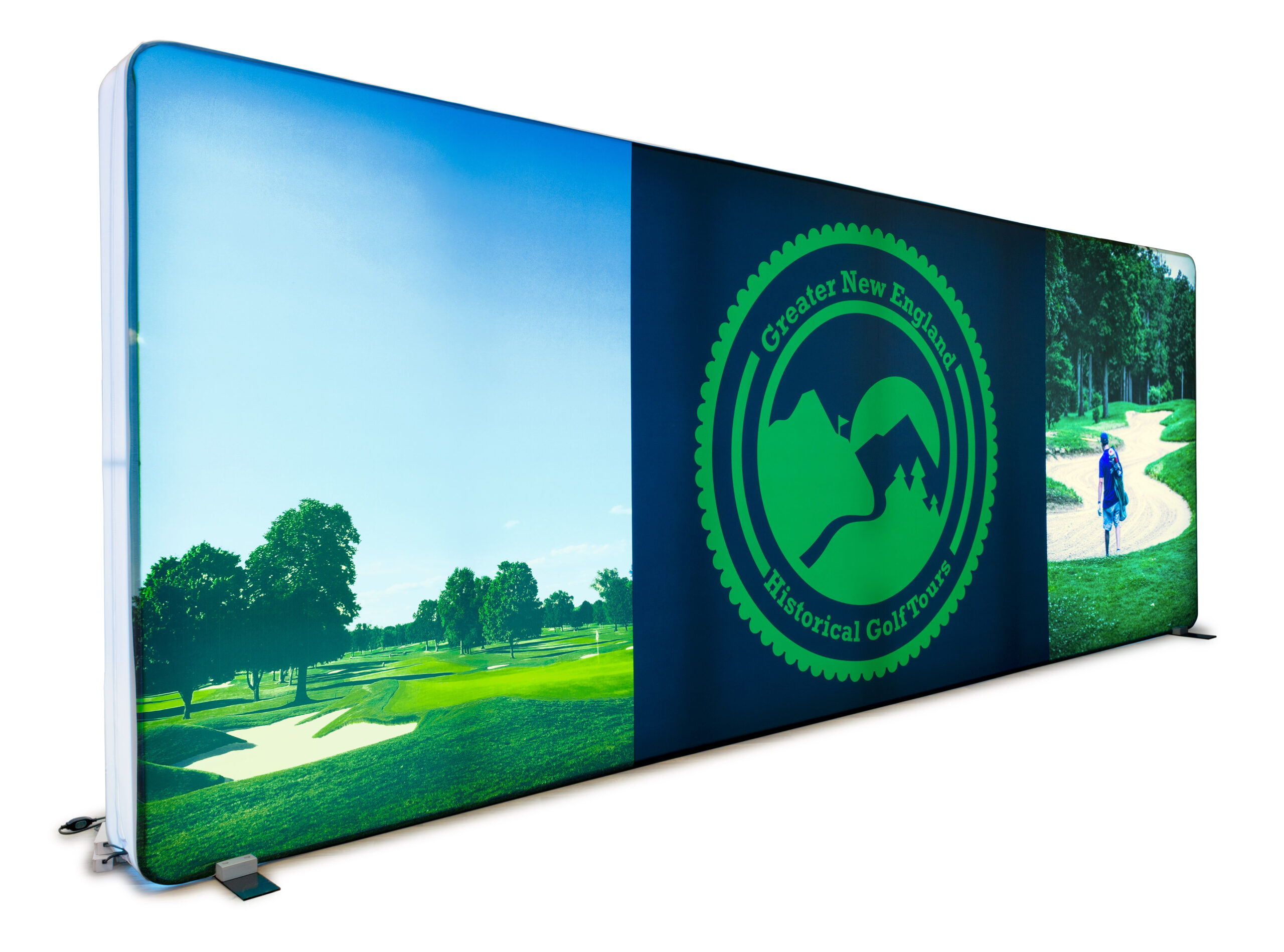 Backlit Trade Show Display w/ Custom-Printed Full-Color Wall Graphic, 2 Cases