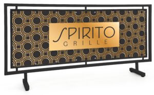 Barrier Sidewalk Signs w/ Custom Printing, Double-Sided, Portable - Black or Silver