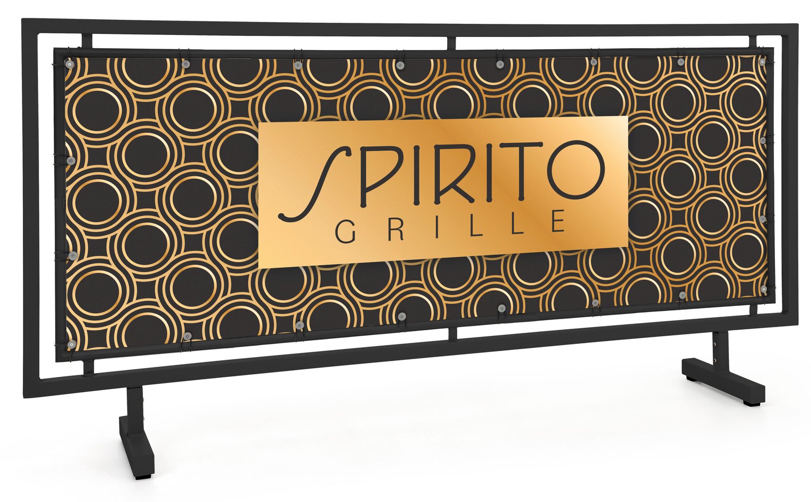 Barrier Sidewalk Signs w/ Custom Printing, Double-Sided, Portable - Black or Silver