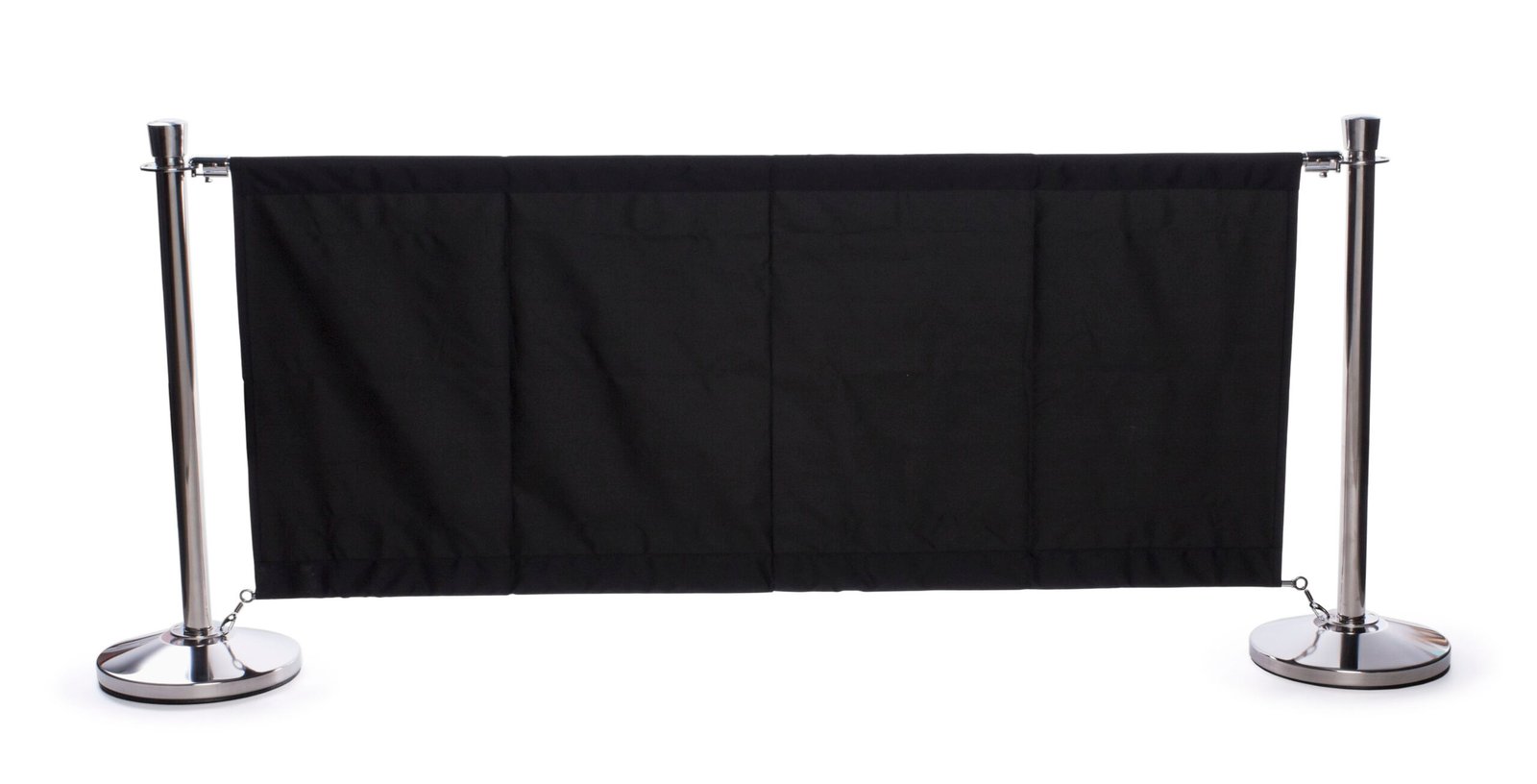 Café Barrier System w/ 15 Banners u0026 16 Stanchions - Black