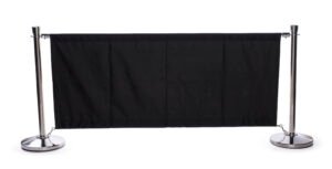 Café Barrier System w/ 7 Banners u0026 8 Stanchions - Black
