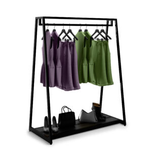 Clothing Rack with Double Sided Design, Adjustable Levelers and Steel Frame