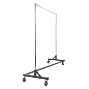 Clothing Rack with Z Shaped Base, Collapsible, Caster Wheels