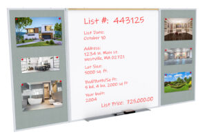 Combination Bulletin Board and Whiteboard w/ Eraser and 4 Color Markers - White/Gray