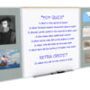 Combination Bulletin Board and Whiteboard w/ Eraser and 4 Color Markers - White/Gray