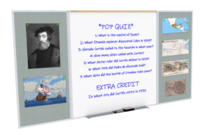 Combination Bulletin Board and Whiteboard w/ Eraser and 4 Color Markers - White/Gray