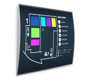 Curved Adhesive Wall Sign Holder, Snap-Out Lens